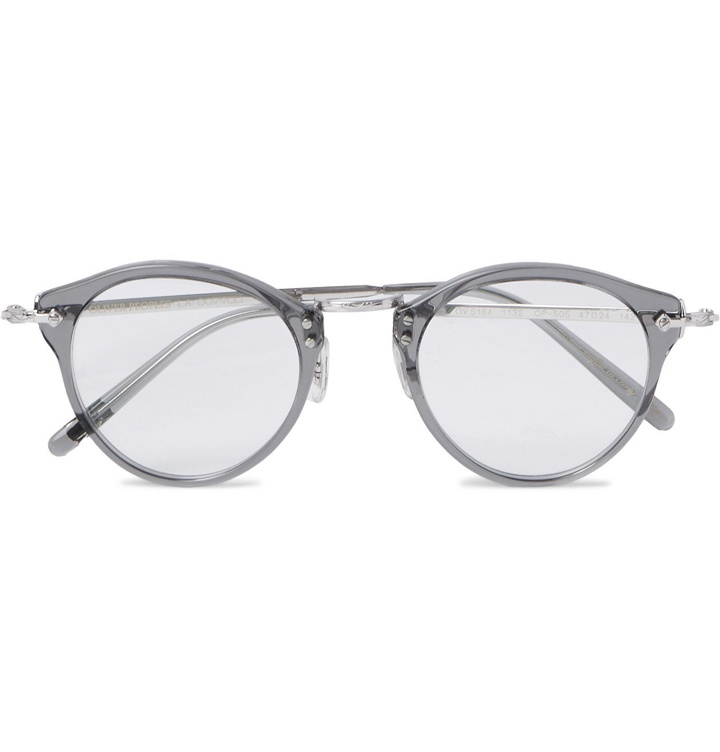 Photo: OLIVER PEOPLES - OP-505 Round-Frame Acetate and Silver-Tone Optical Glasses - Gray