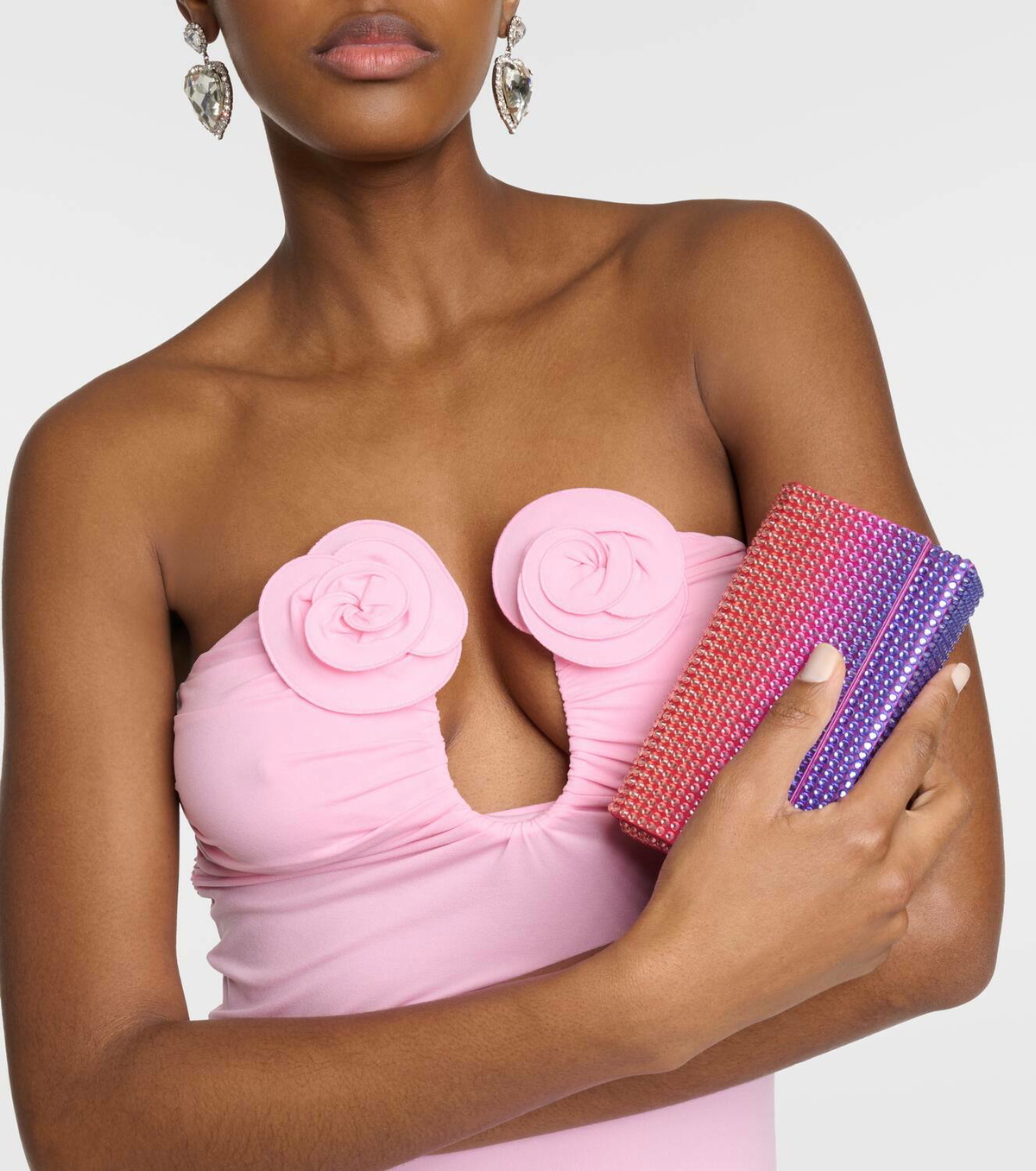 Amina Muaddi Super Amini Paloma Mini embellished clutch