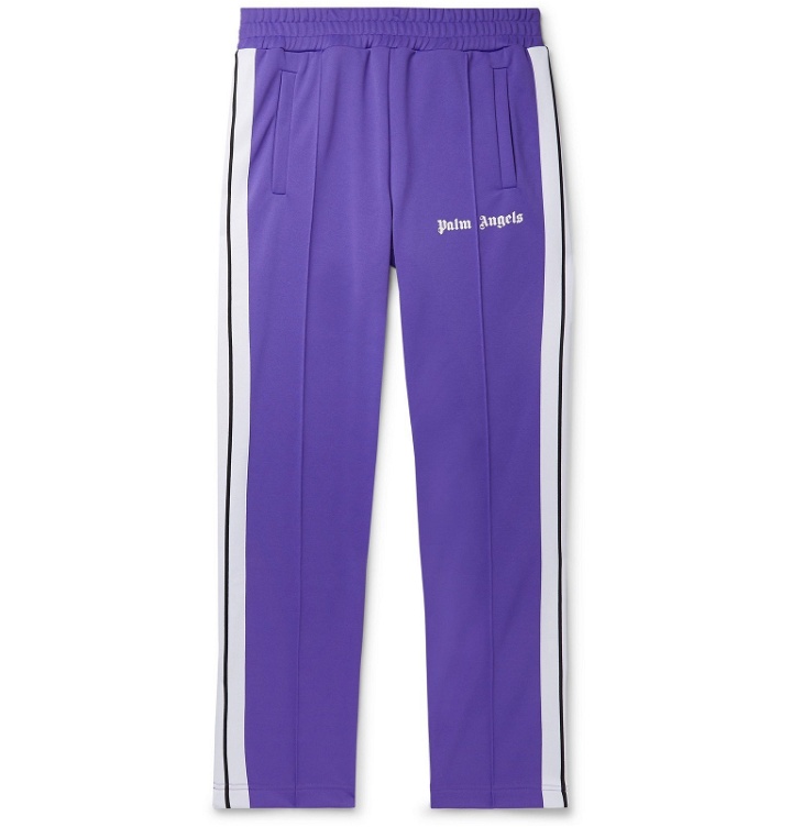 Photo: Palm Angels - Striped Tech-Jersey Track Pants - Purple