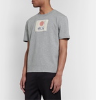 McQ Alexander McQueen - Appliquéd Mélange Cotton-Jersey T-Shirt - Gray