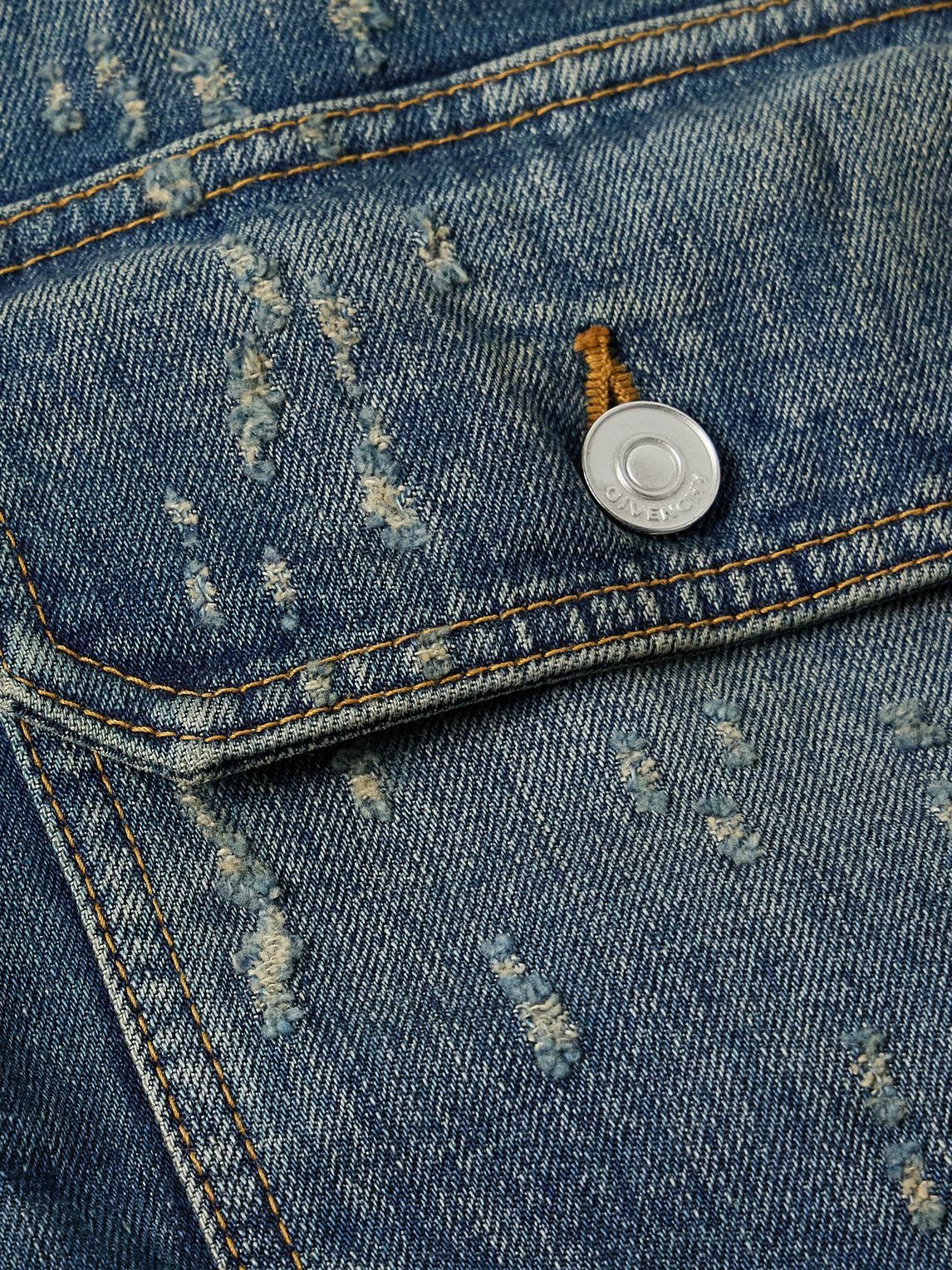 Givenchy - Distressed Denim Jacket - Blue