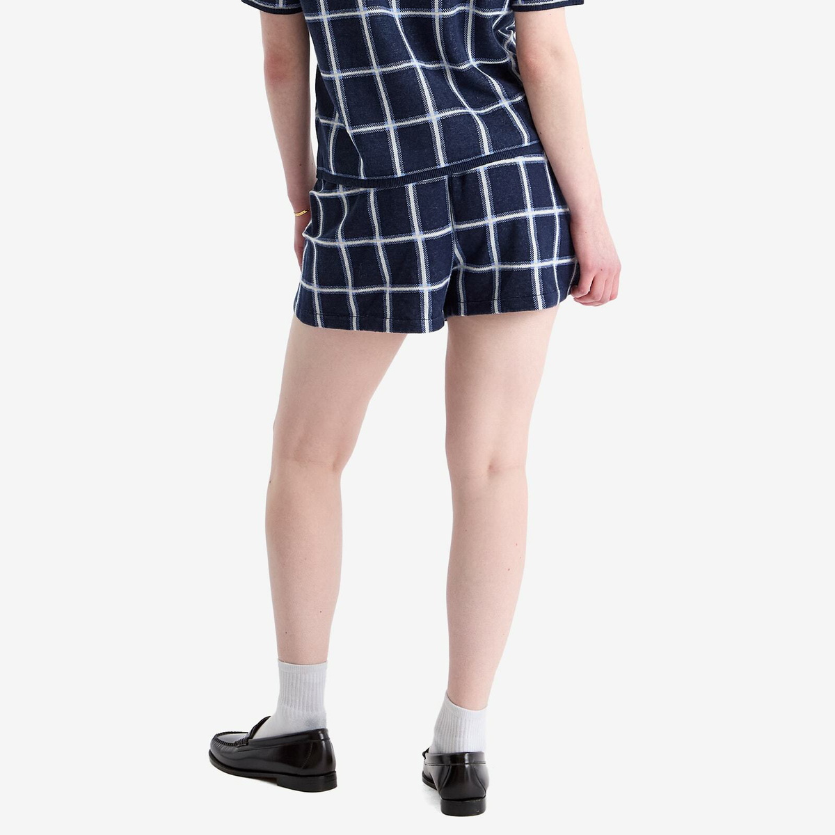 GUEST IN RESIDENCE Women's Picnic Plaid Shorts in Midnight Combo