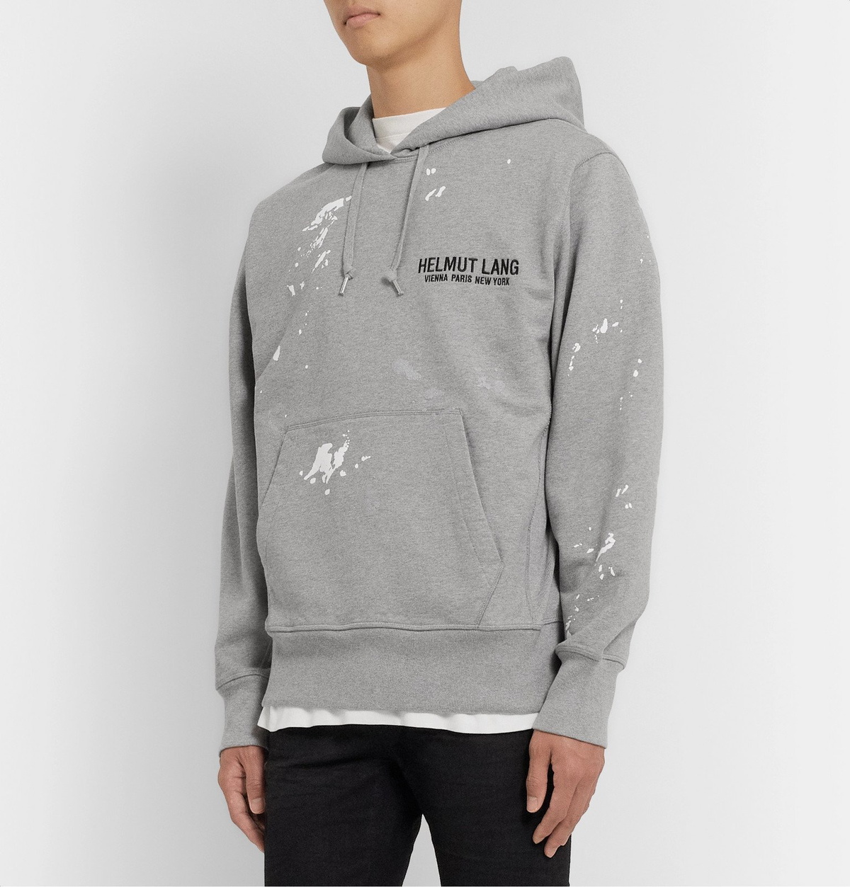 Helmut Lang - Printed Logo-Embroidered Fleece-Back Mélange Cotton