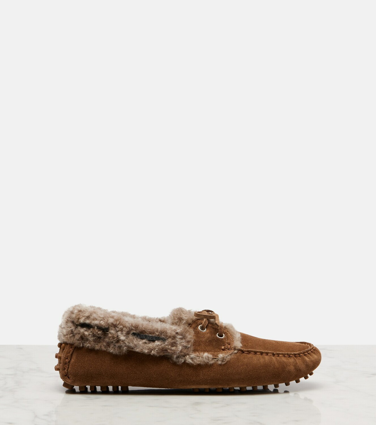 Brunello Cucinelli Monili suede driving shoes