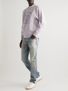 SAINT LAURENT - Logo-Print Cotton-Jersey Sweatshirt - Purple