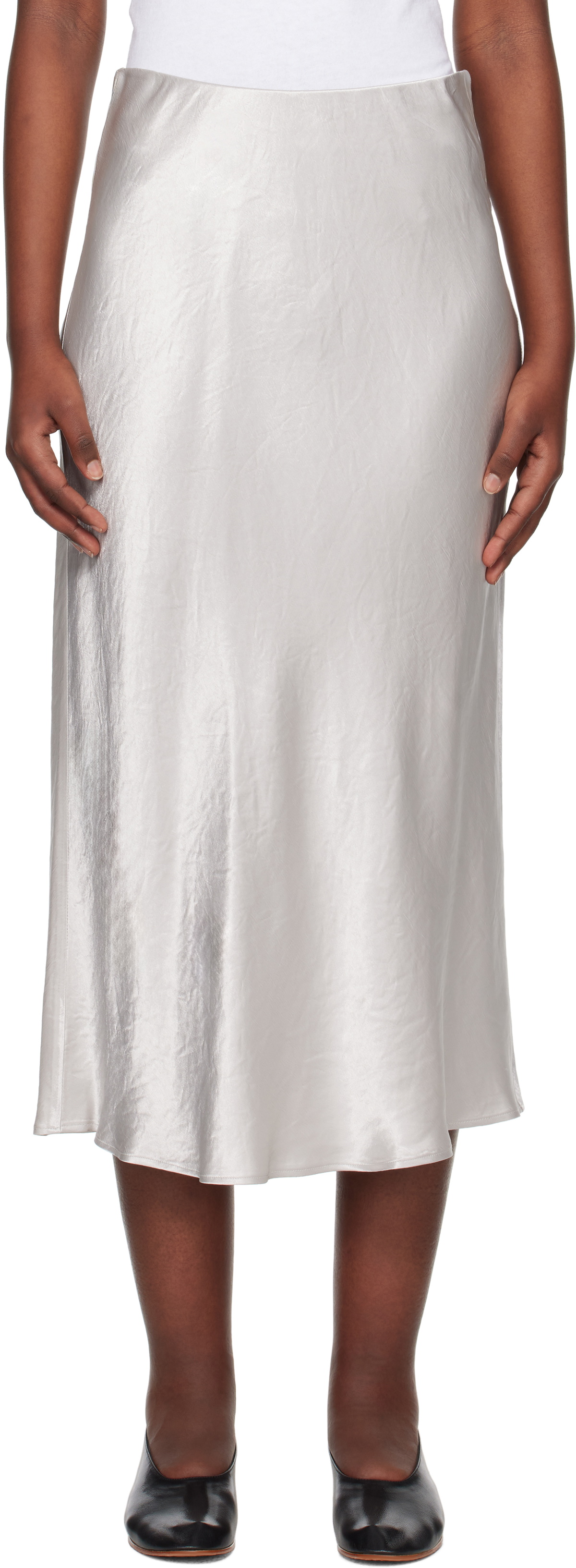 Max Mara Leisure Silver Alessio Midi Skirt