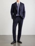 De Petrillo - Straight-Leg Pleated Virgin Wool Trousers - Blue
