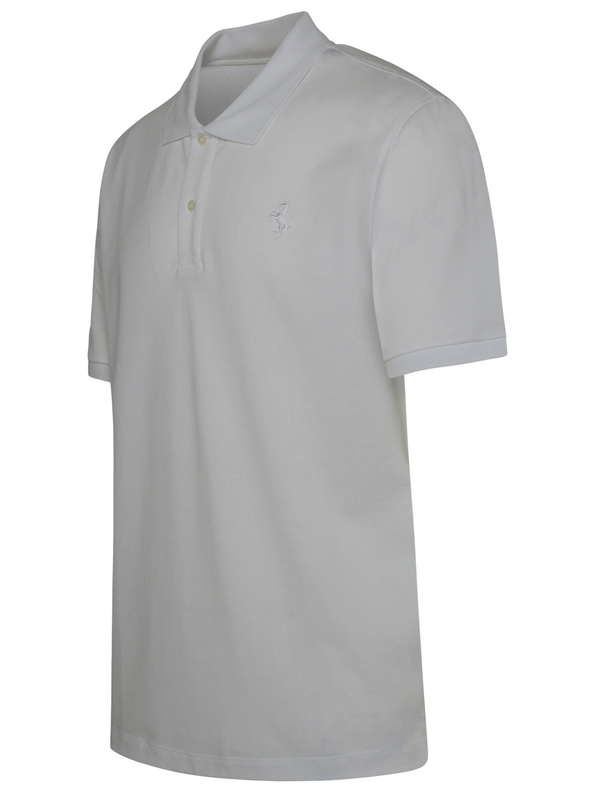 Ferrari White Cotton Blend Polo Shirt
