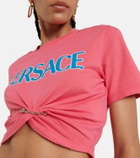 Versace Logo cotton cropped top