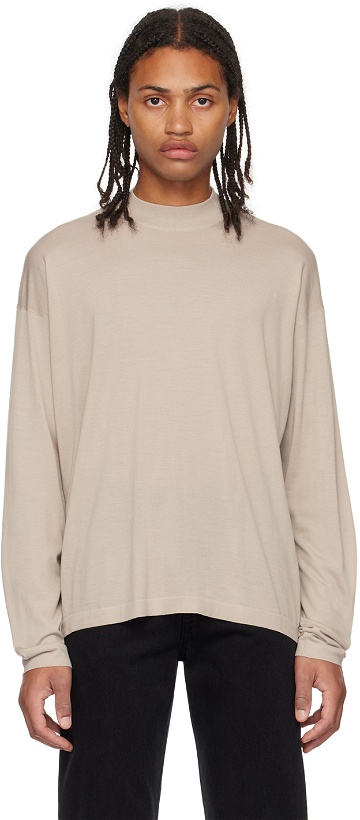 Photo: The Row Taupe Delsie Long Sleeve T-Shirt
