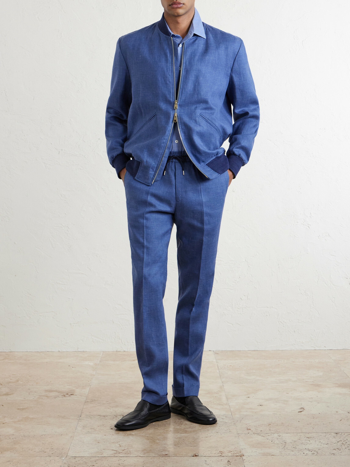 Paul Smith - Straight-Leg Linen Trousers - Blue