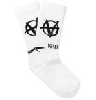 Vetements - Reebok Logo-Intarsia Stretch Cotton-Blend Socks - White