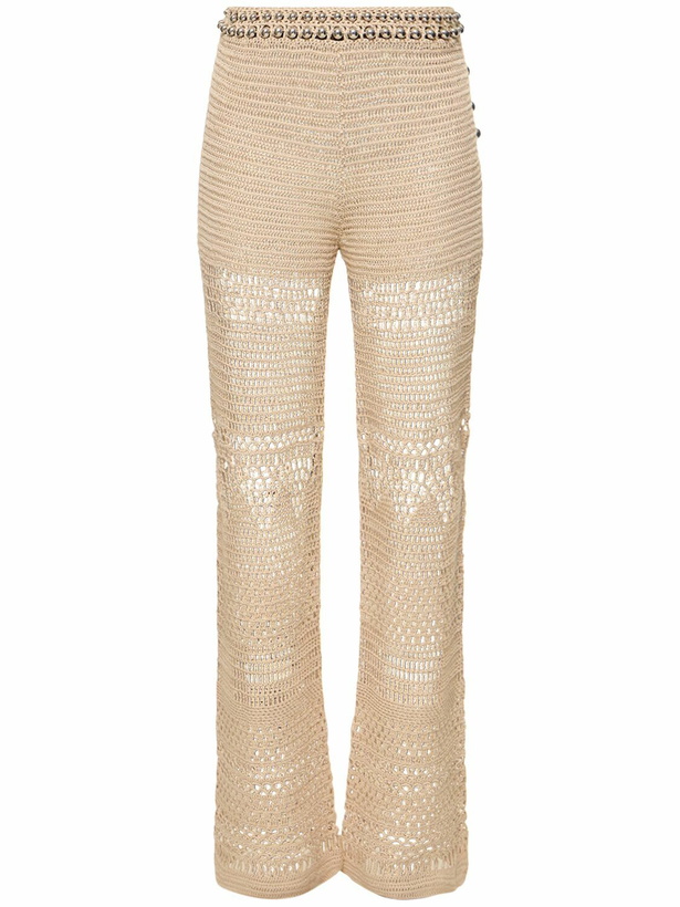 Photo: RABANNE Crochet High Waisted Straight Pants