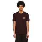 Dolce and Gabbana Burgundy Bee and French Wire Crown T-Shirt