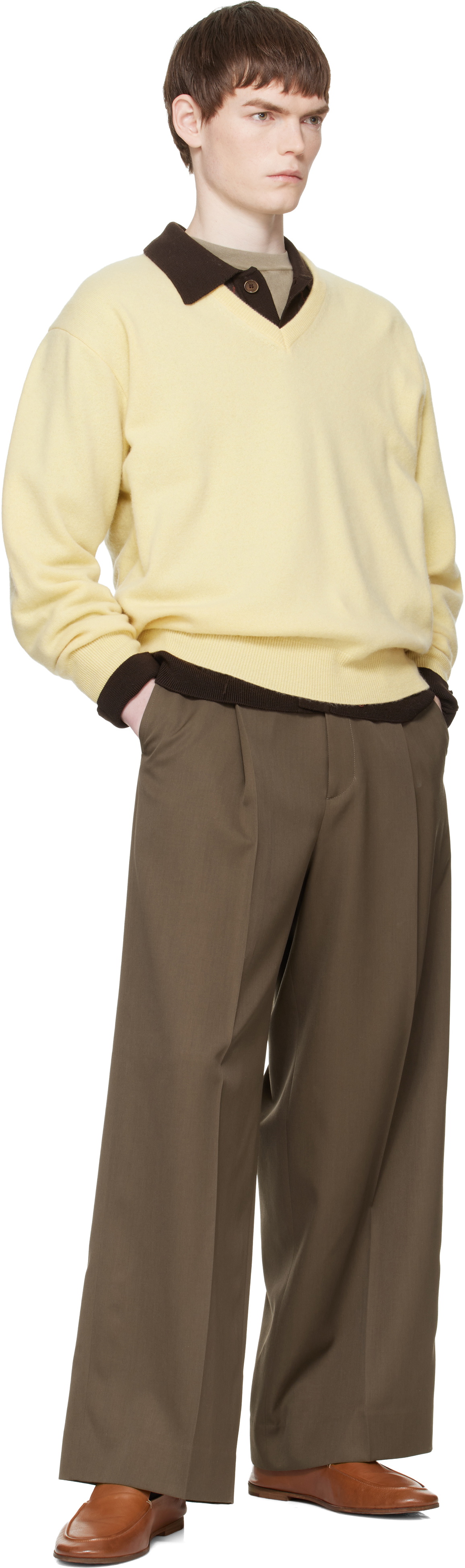 stein Taupe Extra Wide Trousers