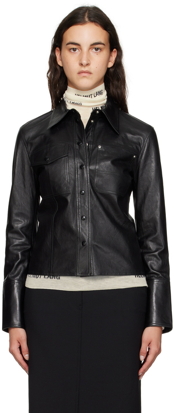 Helmut Lang Black Shirt Leather Jacket Helmut Lang