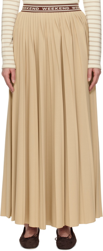 Photo: Weekend Max Mara Tan Bleu Maxi Skirt