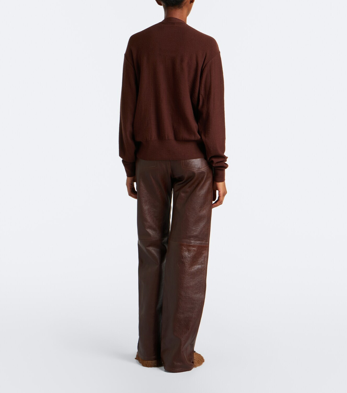 Lemaire Leather straight pants