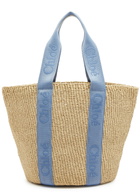 Chloe Sense Raffia Basket bag - Blue - One Size