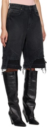GUESS USA Black Distressed Denim Shorts