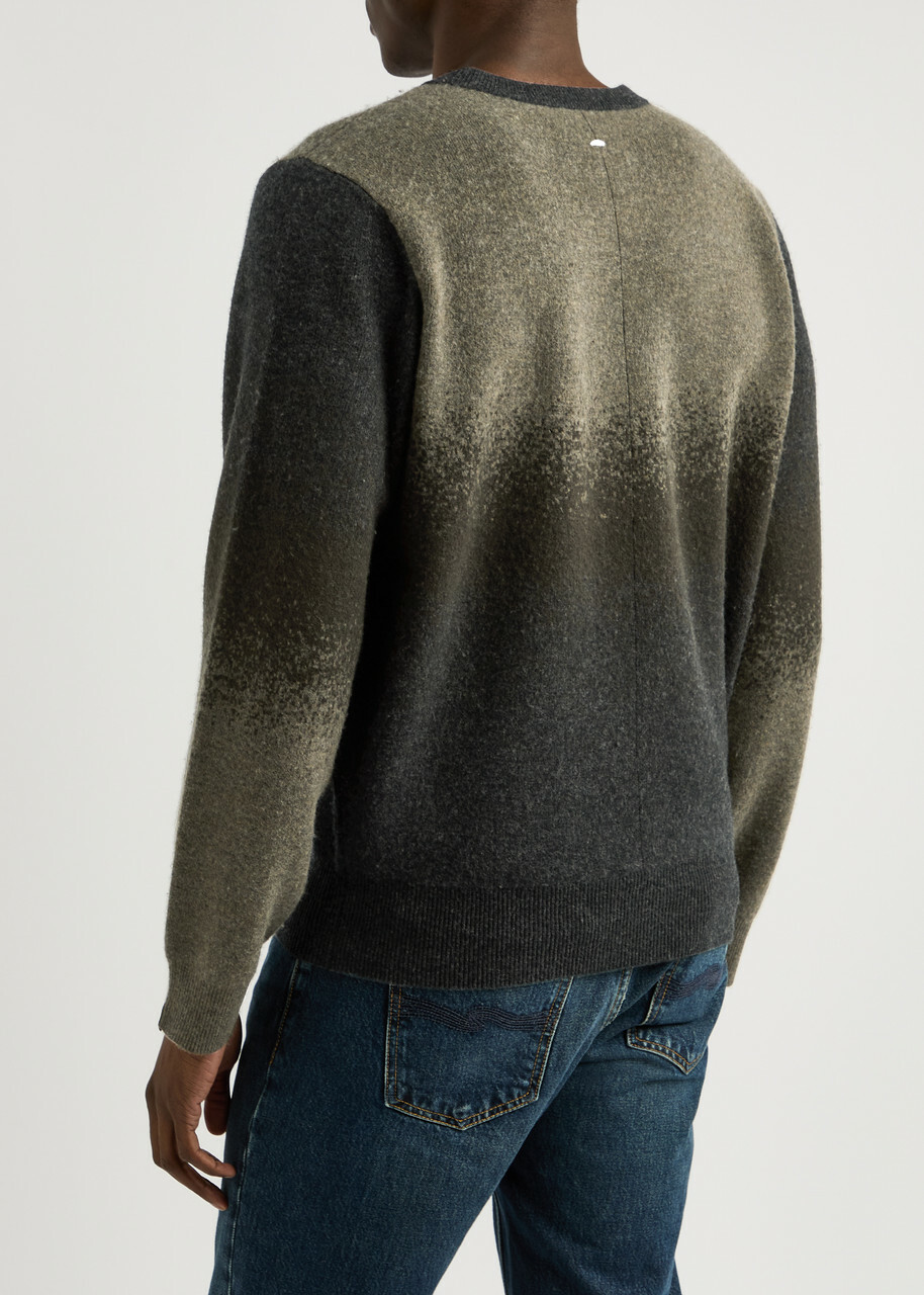 Rag & Bone Downing Dégradé Wool-blend Jumper Green