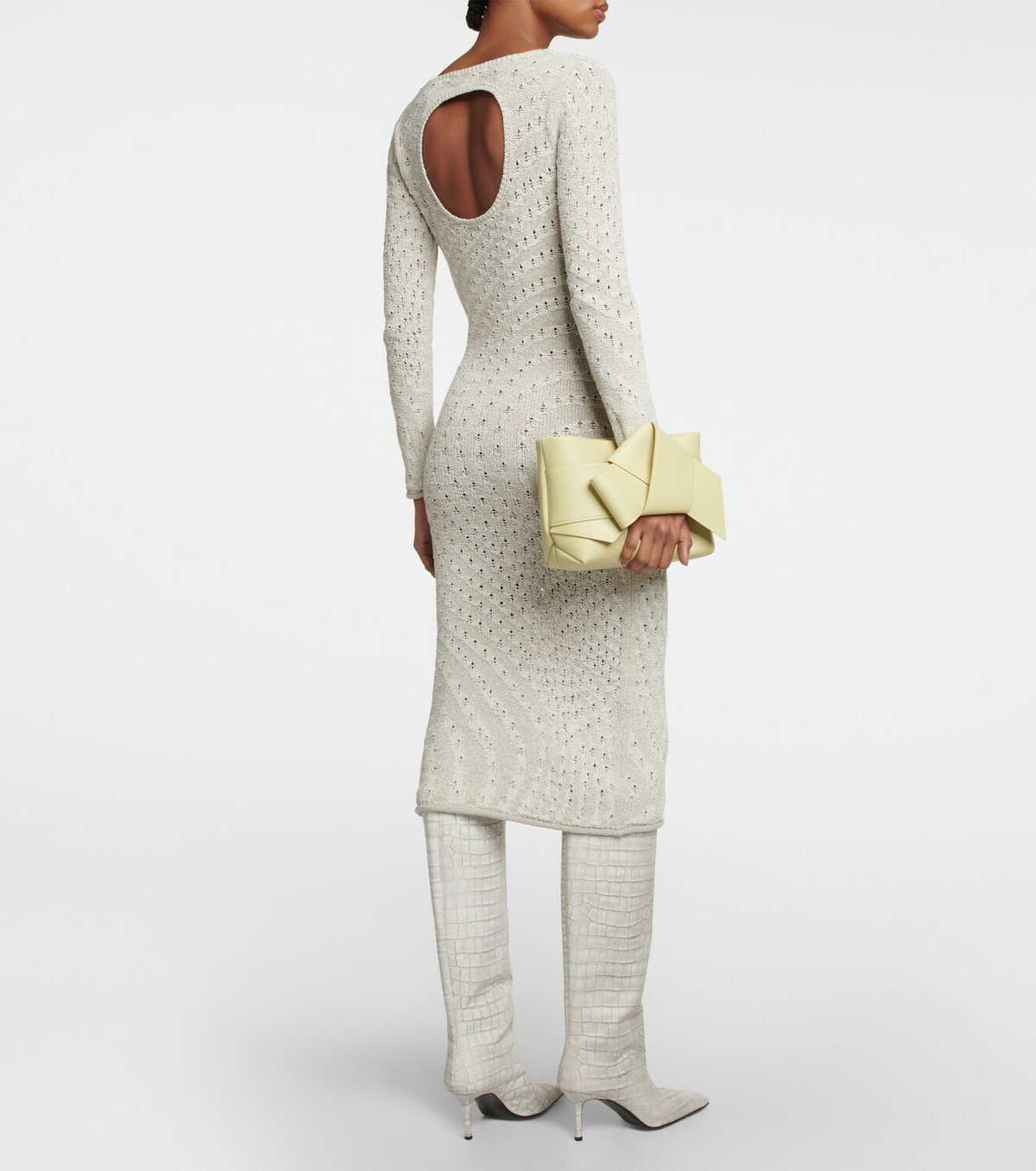acne studios beige seamless midi dress Crepe dress
