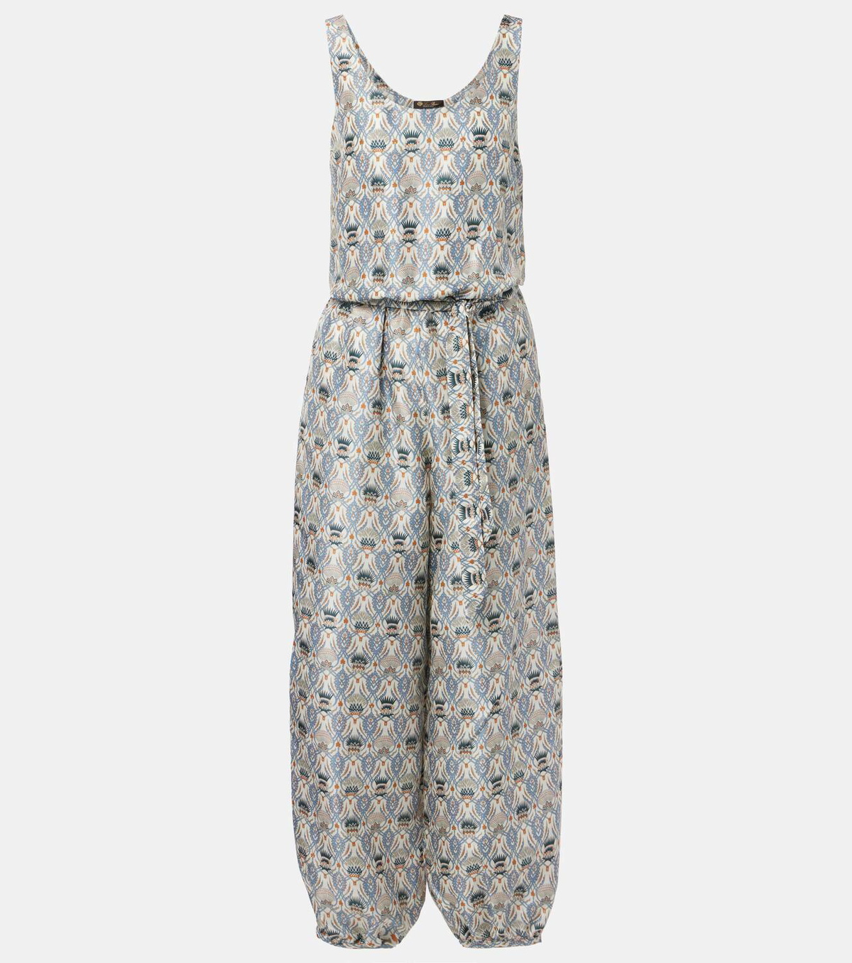 Loro Piana Nadia printed silk shantung jumpsuit