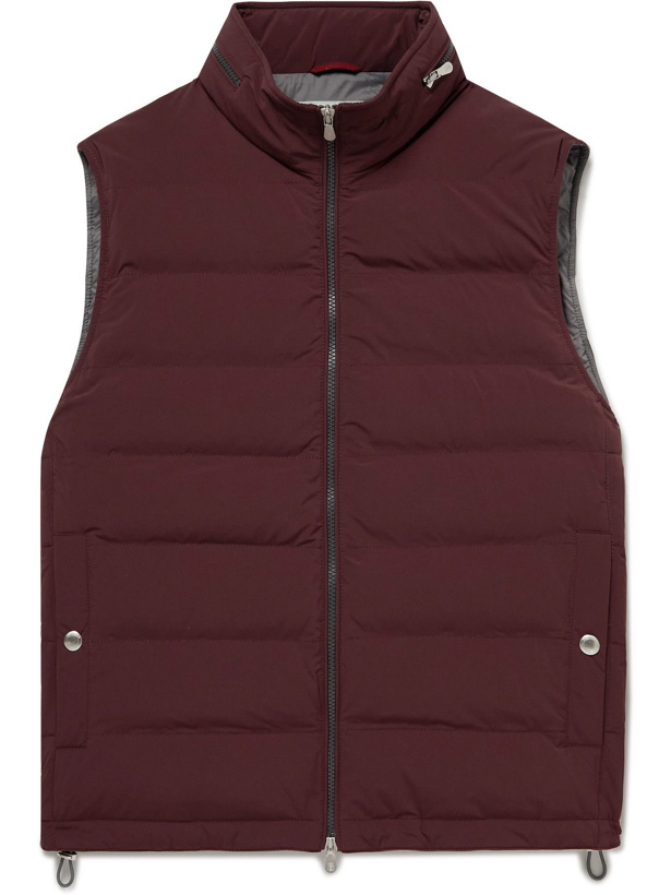 Photo: BRUNELLO CUCINELLI - Quilted Shell Down Gilet - Red