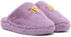 Versace Purple 'La Medusa' Slippers