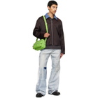 Acne Studios Green Camero Party Suede Bag