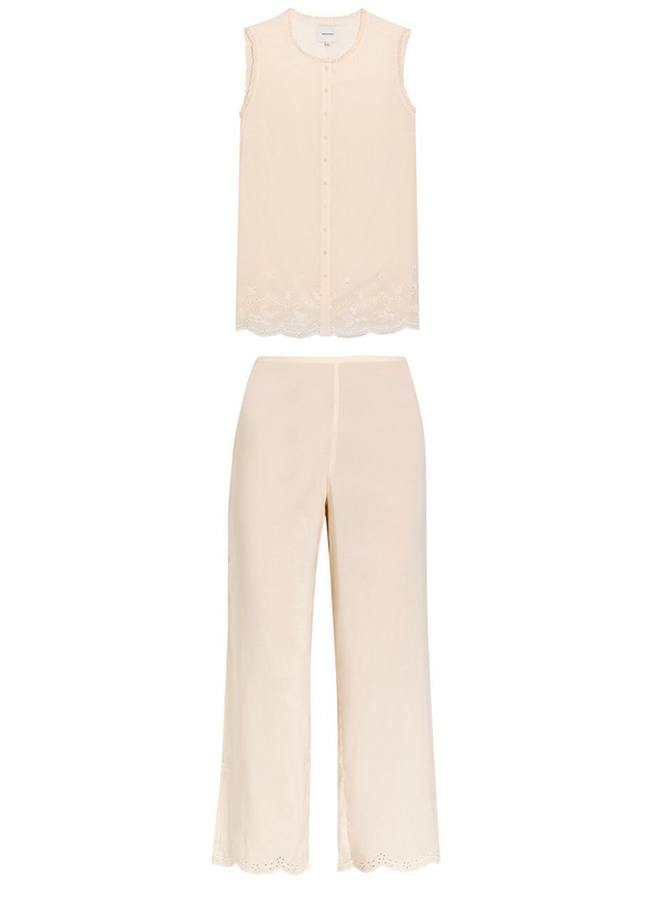 Photo: Reformation Willa Cotton-blend top and Trousers set Cream