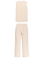 Reformation Willa Cotton-blend top and Trousers set Cream