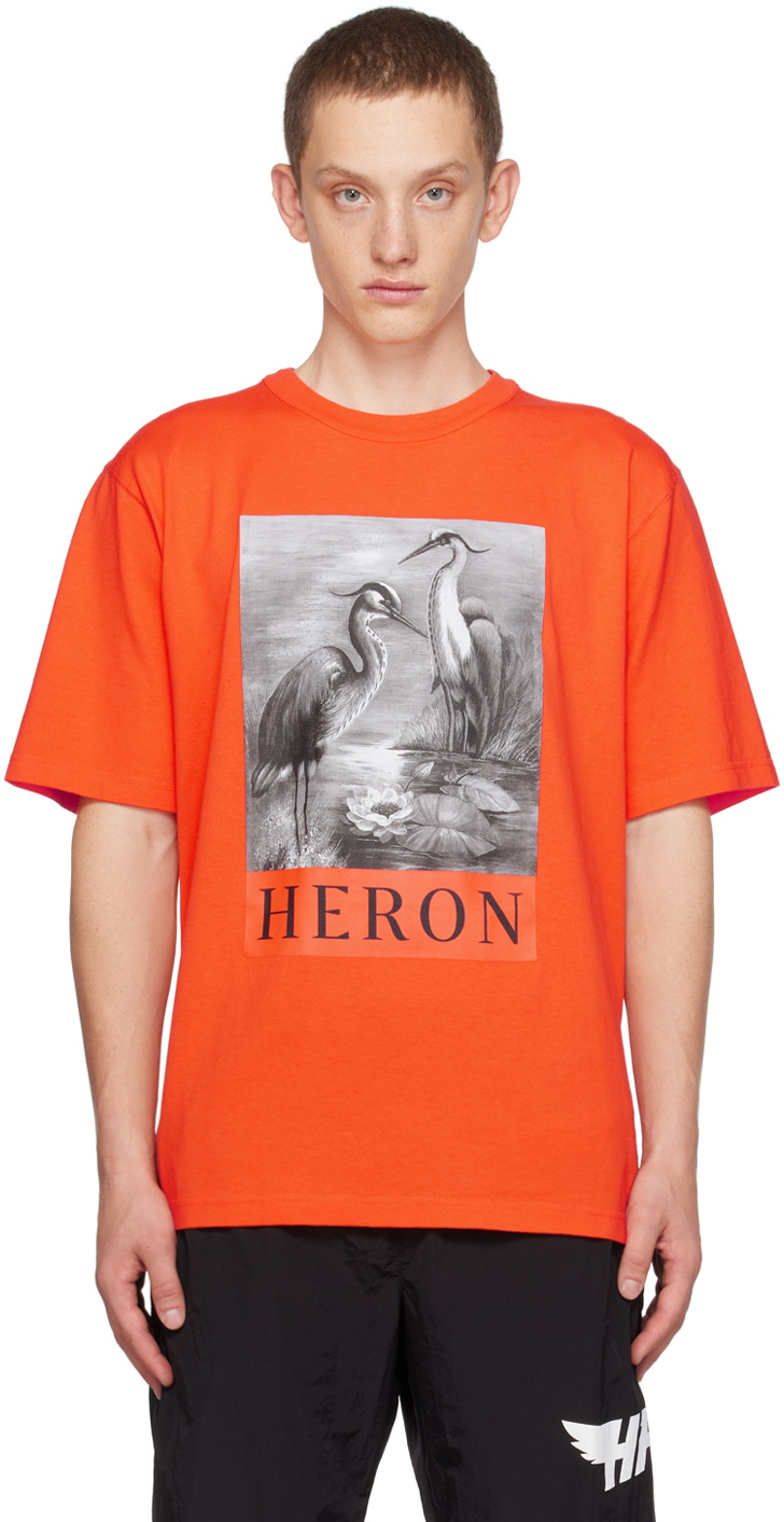 Heron Preston Orange 'Heron' T-Shirt Heron Preston