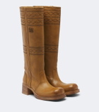 Miu Miu Embroidered leather knee-high boots