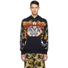 Versace Jeans Couture Black Paisley Fantasy Logo Hoodie