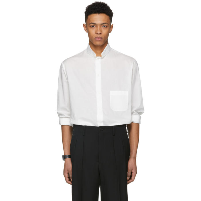 Yohji Yamamoto White Flap Collar Shirt Yohji Yamamoto