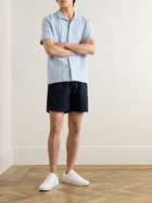 Mr P. - Straight-Leg Cotton-Terry Drawstring Shorts - Blue