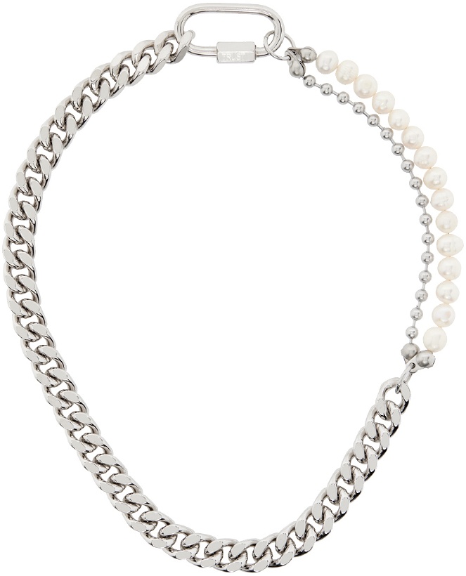 Photo: IN GOLD WE TRUST PARIS Silver & White Curb Chain Link Necklace