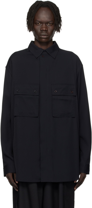 Photo: Y-3 Black Rayon Twill Shirt