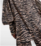 The Attico Zebra-print puff-sleeve oversized shirt