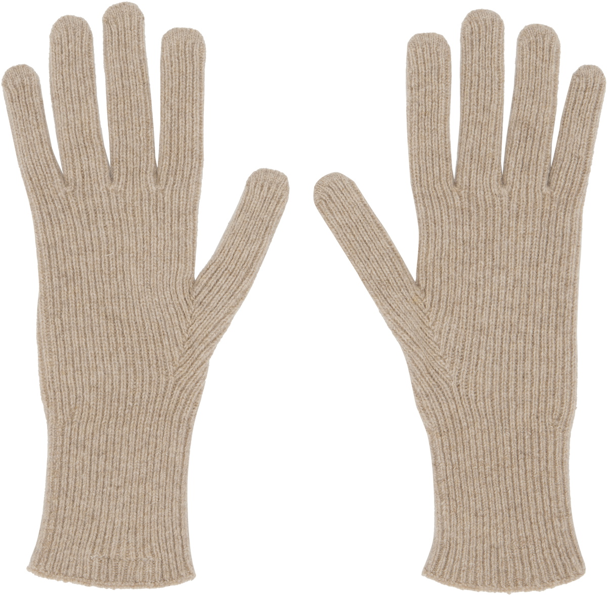 Baserange Beige Ribbed Gloves