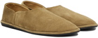 The Row Beige Suede Canal Loafers