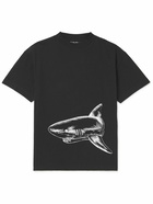 Palm Angels - Broken Shark Logo-Print Cotton-Jersey T-Shirt - Black