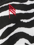 THE ATTICO Zebra Printed One-shoulder Bikini