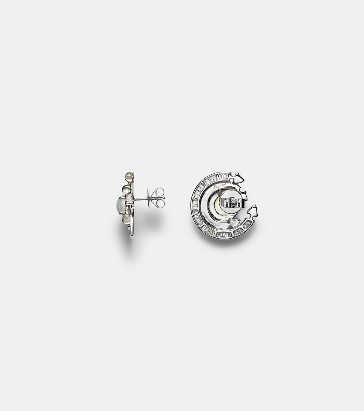Ananya Chakra 18kt white gold earrings with gemstones