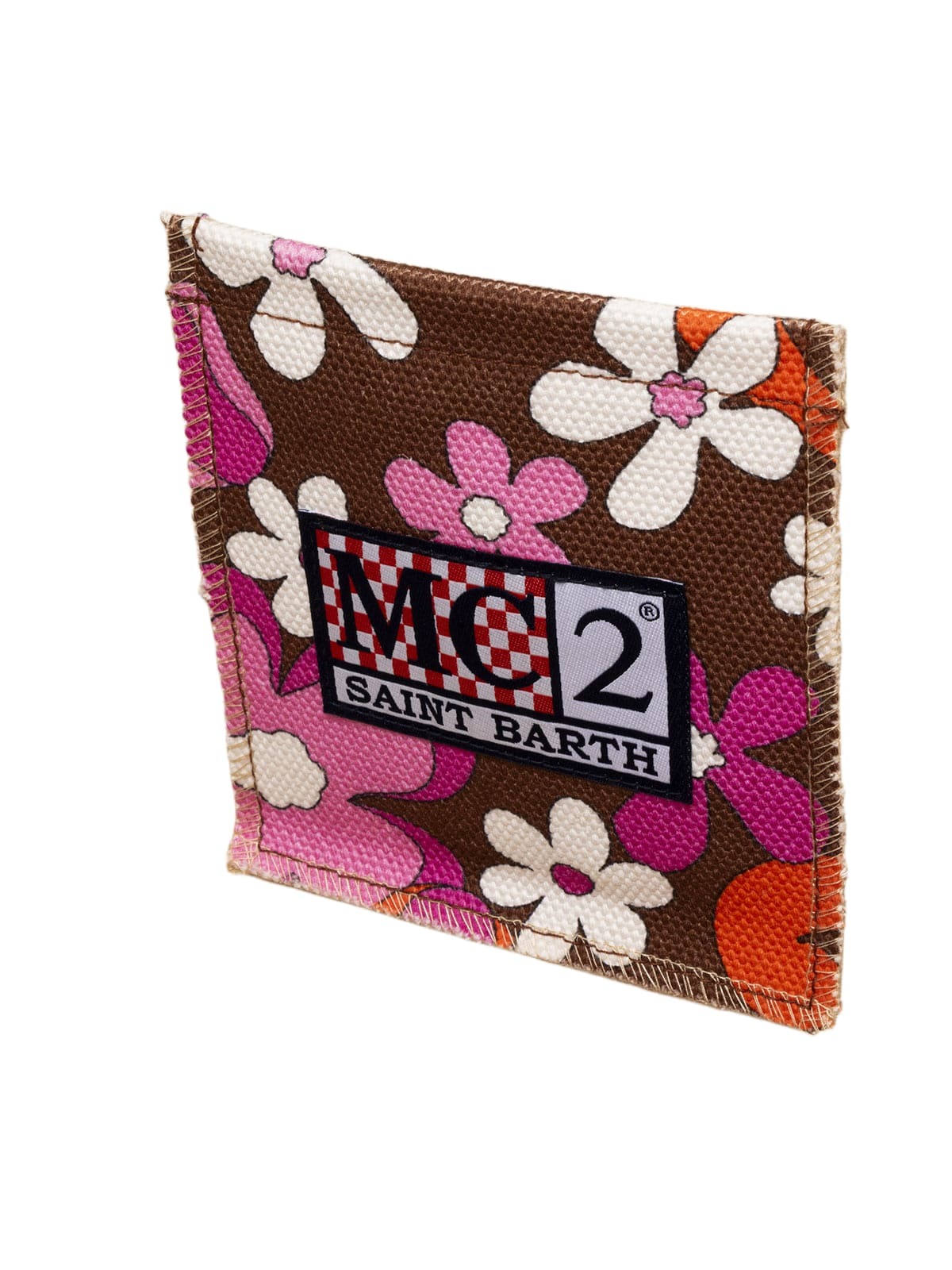 MC2 Saint Barth Cotton Canvas Tote Bag With Retro Flower Print