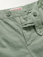 Orlebar Brown - Bancroft Pleated Cotton and Linen-Blend Shorts - Green