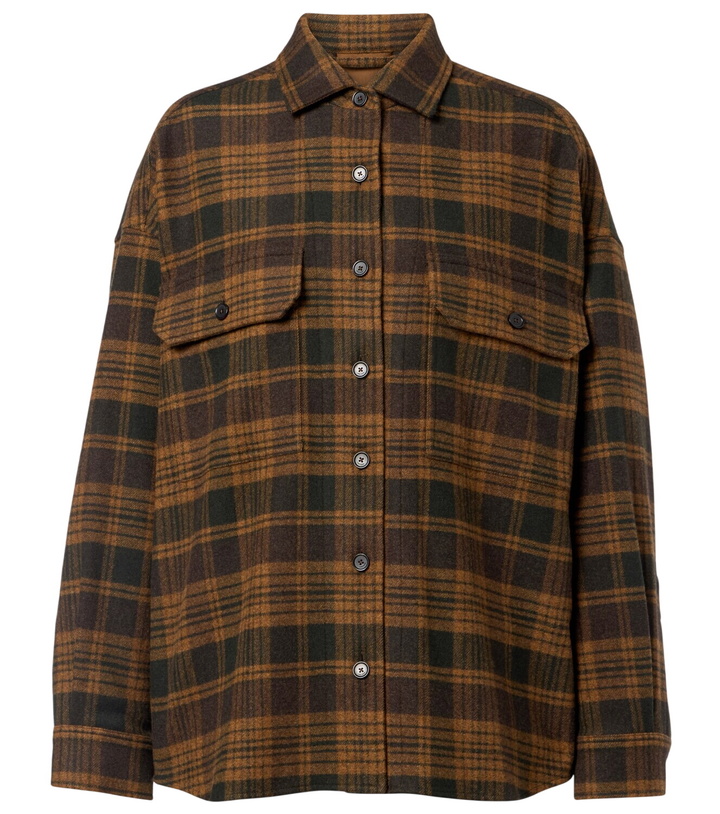 Photo: Loro Piana Darby checked wool and cashmere overshirt