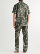 Desmond & Dempsey - Cuban Printed Cotton Pyjama Set - Green