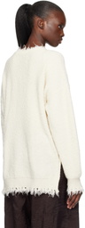 Lauren Manoogian Off-White Fray Crewneck Sweater